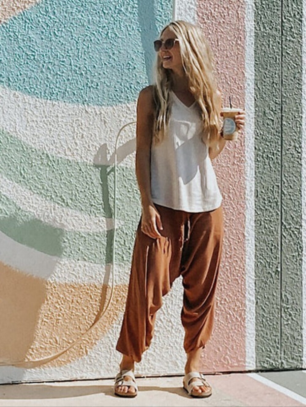 Buddha Pants Harem Savannah 100% Cotton Unisex Size XXS Blue Artsy Boho Yoga - Picture 8 of 8